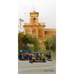 Zahid Ashraf, 12 x 24 inch, Acrylic on Canvas, Cityscape Painting, AC-ZHA-060
